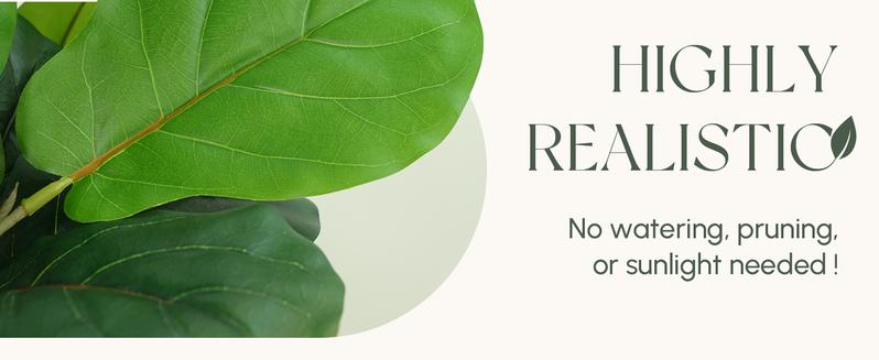 Artificial Fiddle Leaf Fig Tree 5ft - Faux Ficus Tree Nearly Natural Indoor Outdoor, UV-Resistant Tall Artificial Plants, Standing Fake Plant Tree for Home Office Living Room Decor Artificial Fiddle Leaf Fig Tree 5ft - Faux Ficus Tree Nearly Natural Indoor Outdoor, UV-Resistant Tall Artificial Plants, Standing Fake Plant Tree for Home Office Living Room Decor