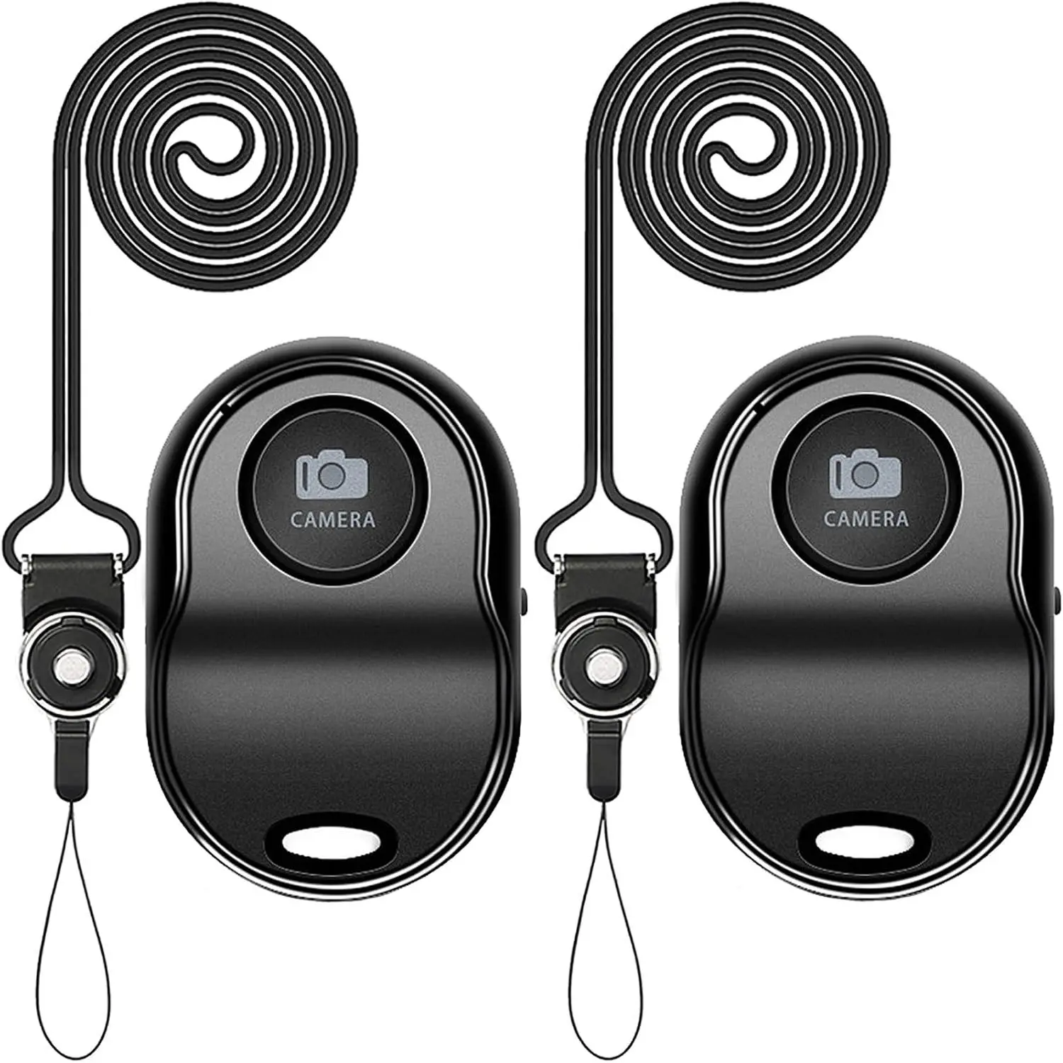 [Upgraded]  5.0 Remote Shutter for  & Android Camera  Remote Control Selfie Button for iPad iPod Tablet,  Selfie Clicker for Photos & Videos (Black × 2 Pack)