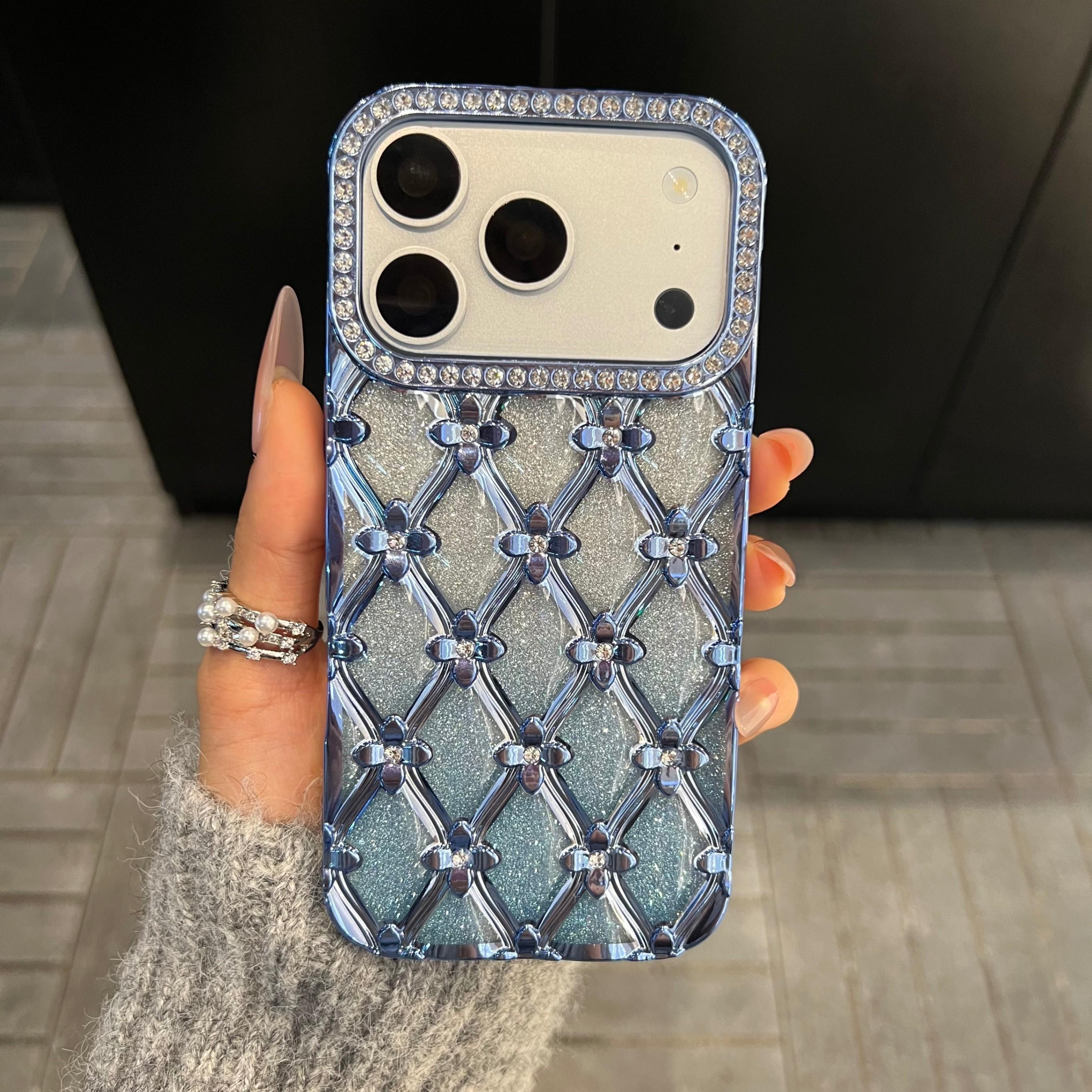 Pink Rhinestone Starry Sky Soft Case for iPhone 17 Pro Max 16 Pro Max 15 14 13, Luxury Bling Protective Cover