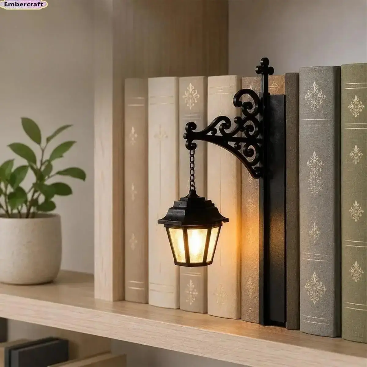 Aesthetic Book Nook Lamp, Viral Library Lantern Bookshelf Light, Vintage Fantasy Reading Decor with Warm Soft Glow, Portable Book Shelf Accent Light for BookTok, Home Library, Bedroom, Reading Corner, Unique Gift for Book Lovers & Readers