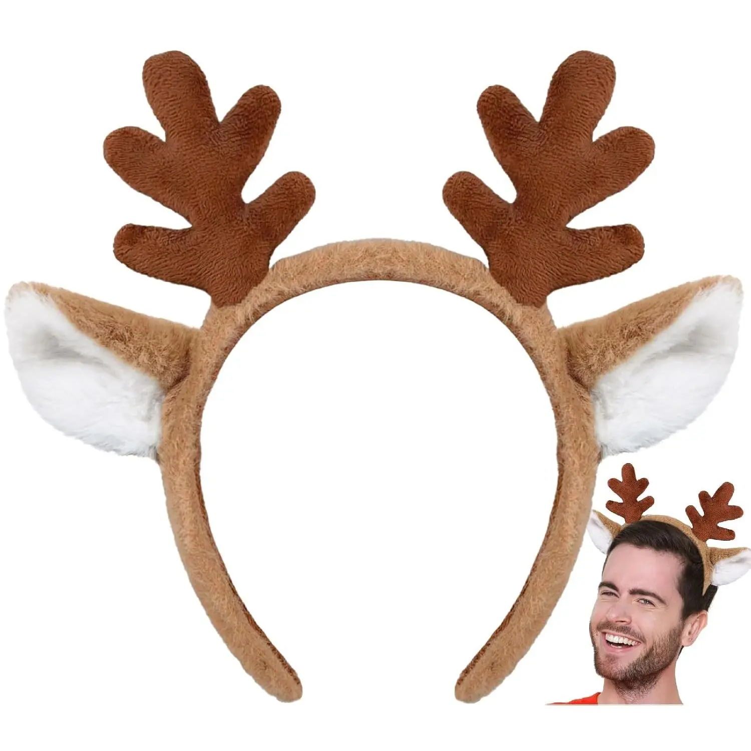 Reindeer  Headband,   Headband, Reindeer Ears  Ears for Reindeer Costume Adult Halloween , Parties, Christmas Headbands for Women, Not a , For users aged 15 and Above.
