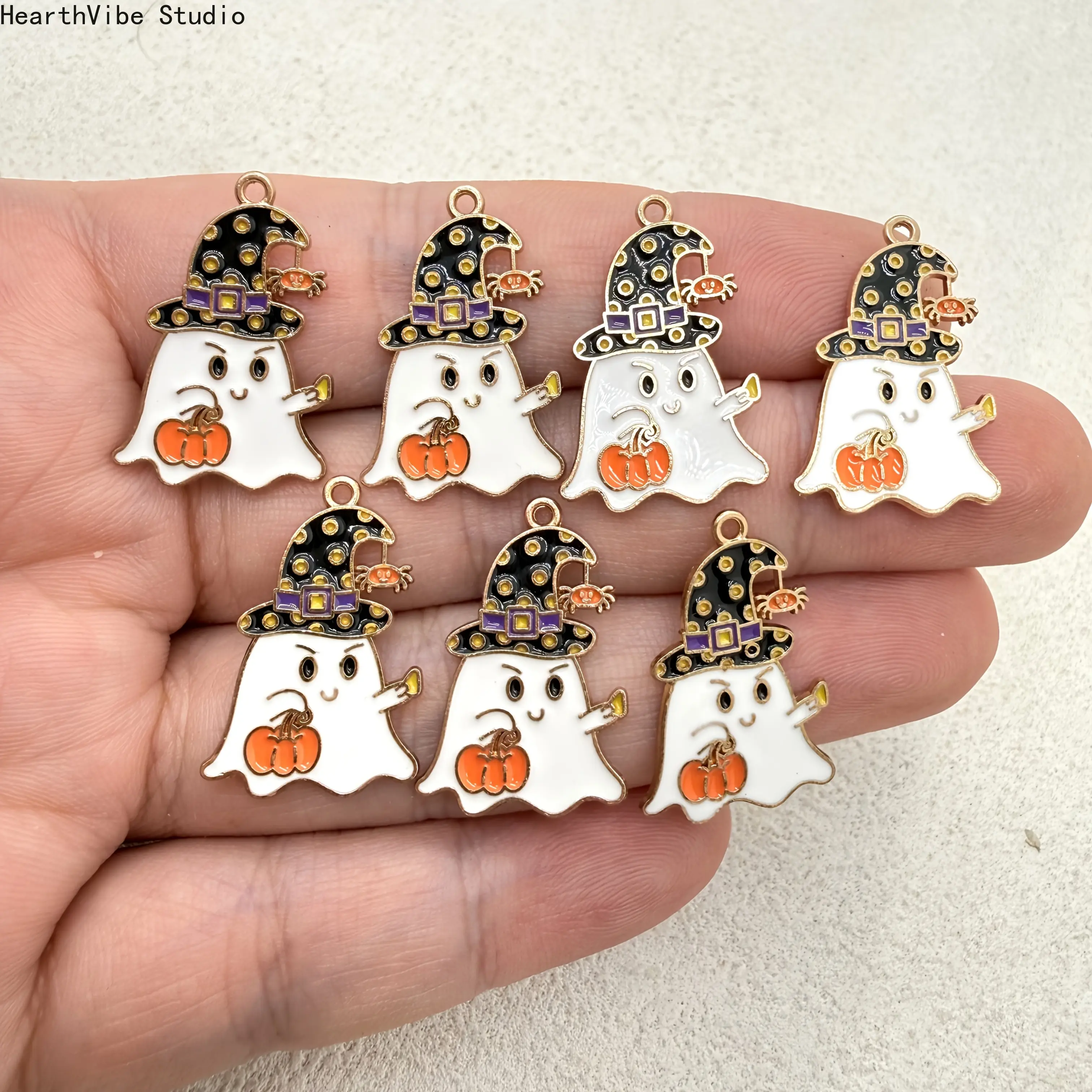 7-Piece Hat-Shape Alloy Custom Charms with White Pendant, PU Leather Accents, Camping & Hiking Hammock Accessories, DIY Craft Supplies for Bag/Pack Embellishments