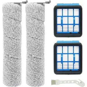 Replacement Brush Roll for Bissell CrossWave OmniForce 3882 Wet and Dry Vacuum Cleaner (2 Roller+2 Hepa Filters)