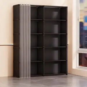 Modern Dust-Proof Storage Cabinet, Thick Durable Organizer, Bedroom Dual Row Design, Clothes Shoes Accessories Holder, Home Multifunctional Closet
