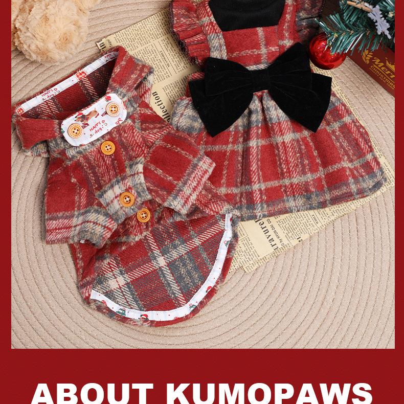 Christmas Red Plaid Dog Dress Winter Warm Puppy Clothes with Bow Cute Holiday Pet Apparel for Small Medium Dogs Christmas Red Plaid Dog Dress Winter Warm Puppy Clothes with Bow Cute Holiday Pet Apparel for Small Medium Dogs