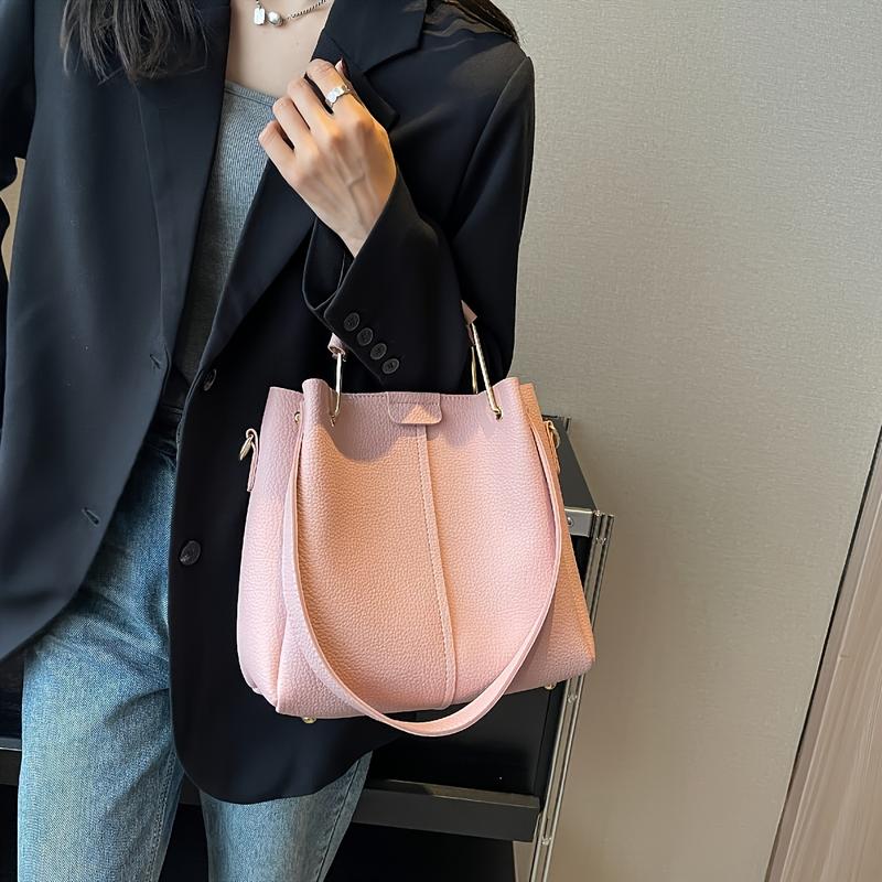 Women'S Vintage Handbag - Convertible Crossbody/Shoulder Bag with Zipper Closure, Synthetic Purse in Black, Beige, Pink - Elegant Everyday & Formal Bag for Women, Office, Parties, Travel - Easy-Clean Maintenance, Party Accessory, Retro Aesthetic