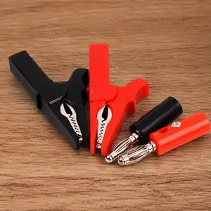 55mm Large Alligator Clips with Banana Plugs, High Conductivity Copper Circuit Test Clips, Insulated Safety Multimeter Test Leads, Electrical Tools & DIY Electronic Experiment Accessories