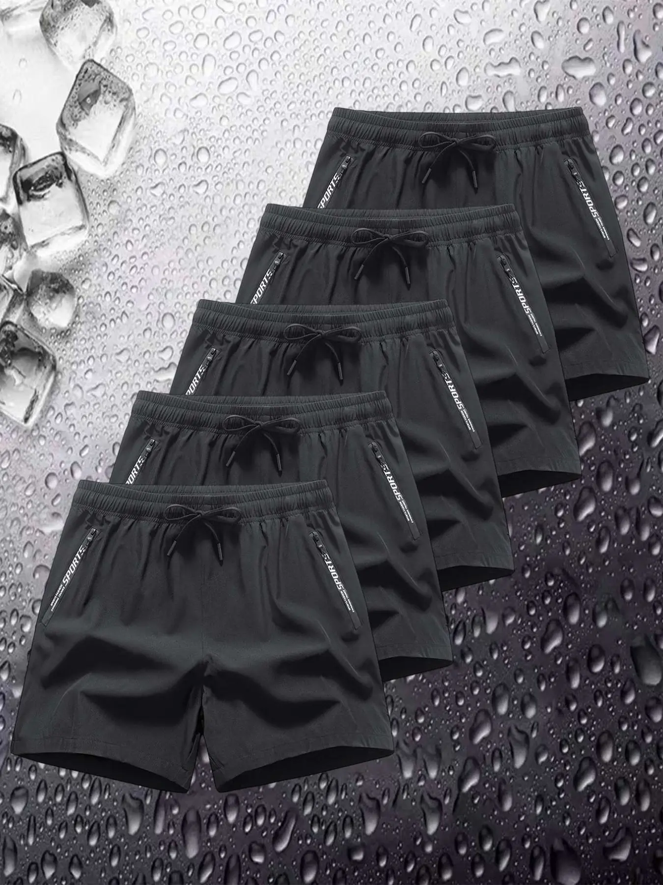 Five-Piece Men's Short Pants, Quick-Dry Activewear Athletic Casual Plain Solid Color Breathable Multi-Color Three-Quarter Beach Shorts, Comfortable and Stylish