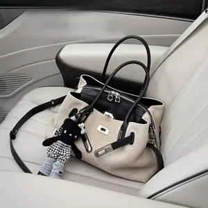 Minimalist Luxury Full Grain Cowhide Commuter Bag, Versatile Genuine Leather Handbag, 3-Way Shoulder Crossbody Top Handle Purse for Women Office Daily Work Casual Outfits tote shoulder bag