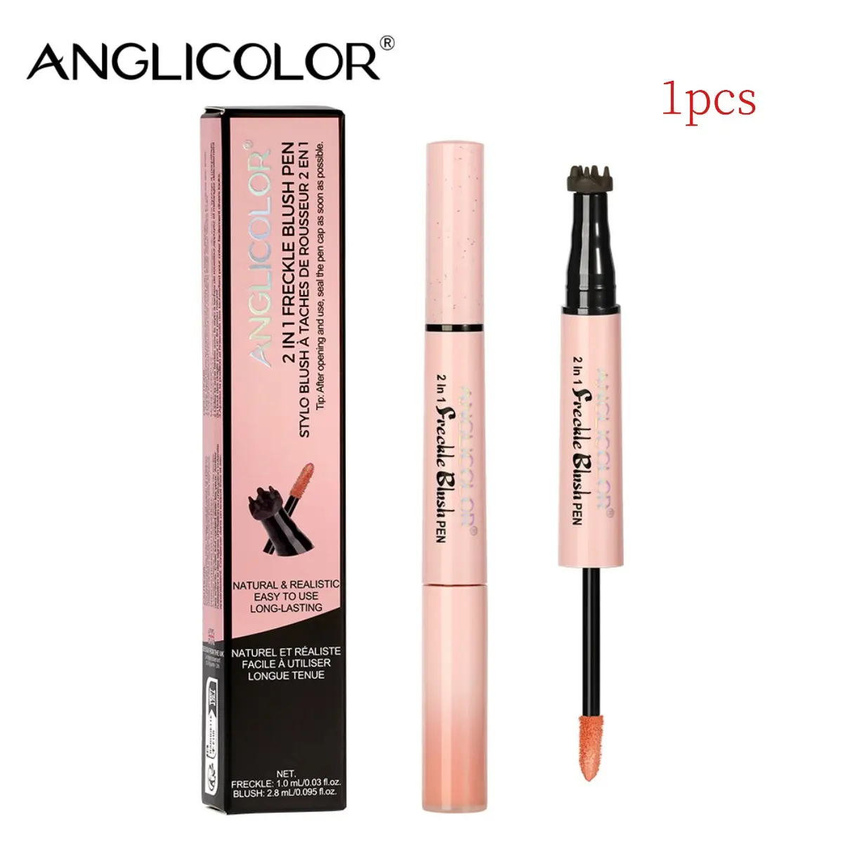 Dual-Ended Freckle Pen, Blush Liquid Combines Spot Corrector, Waterproof Long-Lasting, Enhances Complexion, Perfect for Makeup Enthusiasts