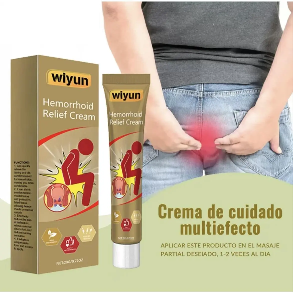 Wiyun Below-the-Belt Cooling Herbal Balm Cream - Private Area Discomfort Treatment for Men & Women, Soothes Itching & Burning, Chamomile-Infused Gentle Body Care Cleanser