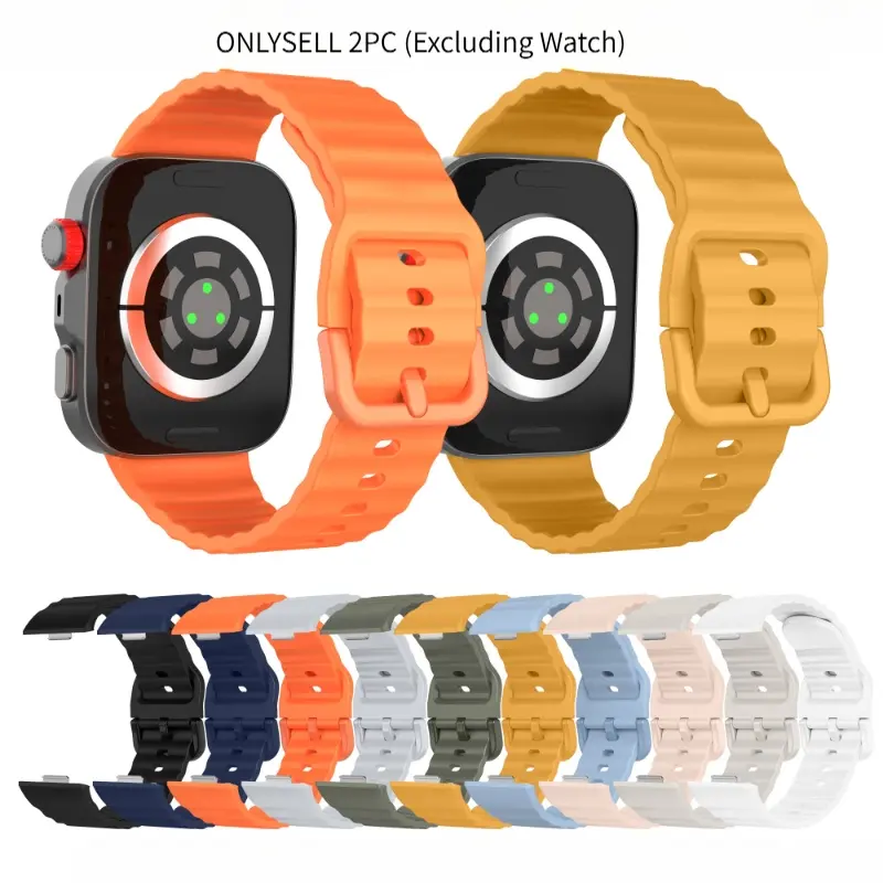 2Pcs Soft Sweat-Resistant Flexible Wave-Pattern Silicone Replacement Watch Band Compatible With Huawei Watch Fit3,Fit4,Fit4 Pro,Fit5,Fit5 Pro,Durable Smartwatch Wrist Strap Accessory (Watch Not Included)