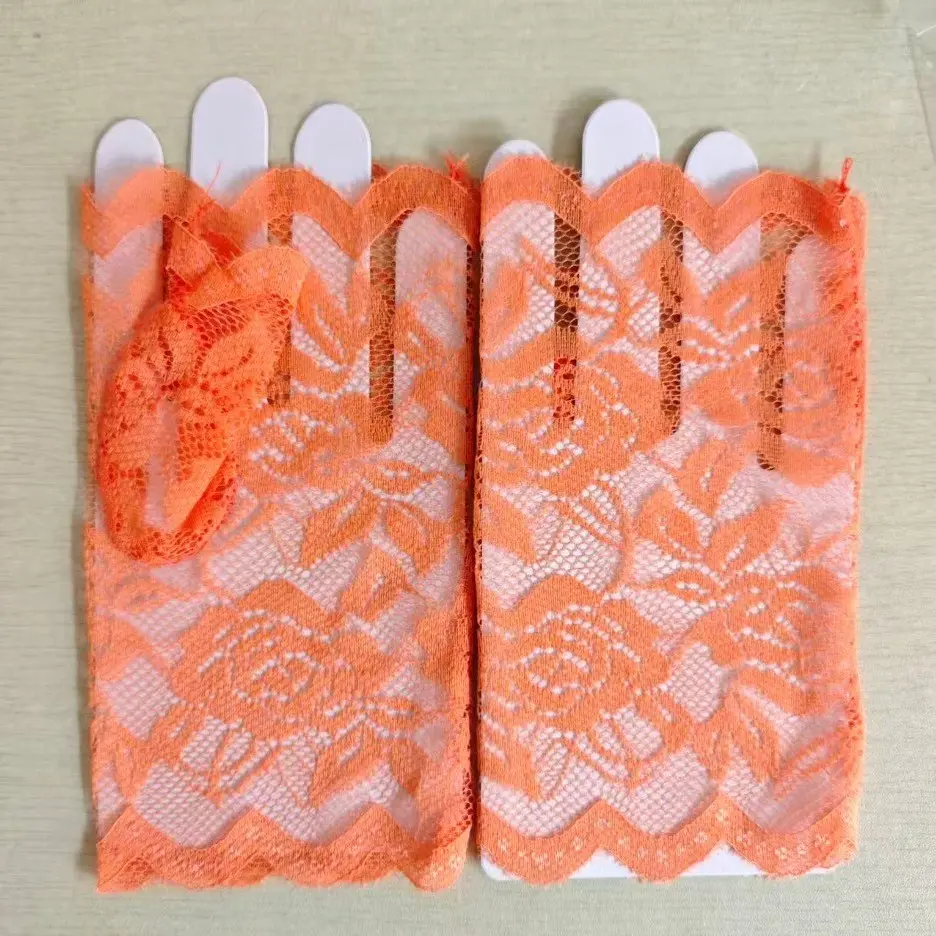 Lace Gloves for Women, Summer Sun Protection Half-Finger Scar Coverage Gloves, Dance Performance Gloves, Fashionable and Practical