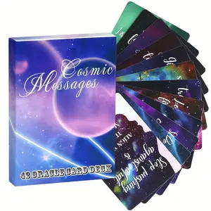 Cosmic Messages 42 Oracle Card Deck for Beginners, Higher Self Divine Guidance, Intuitive Messages, Spiritual Energy Healing, Holiday Gifts