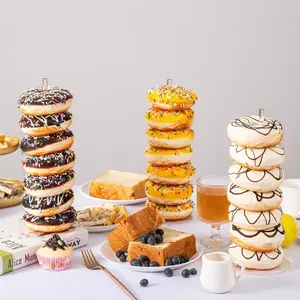 5-Piece Party Display Set, 12-Inch Transparent Donut Stand, Wedding Birthday Class Reunion Decor, Multifunctional Dessert Table Decoration