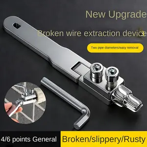 Broken Pipe Extractor Tool 4/6 Points Carbon Steel Easy Out Broken Screw Plumbing Tool for Bathroom Repair Basement Laundry Room