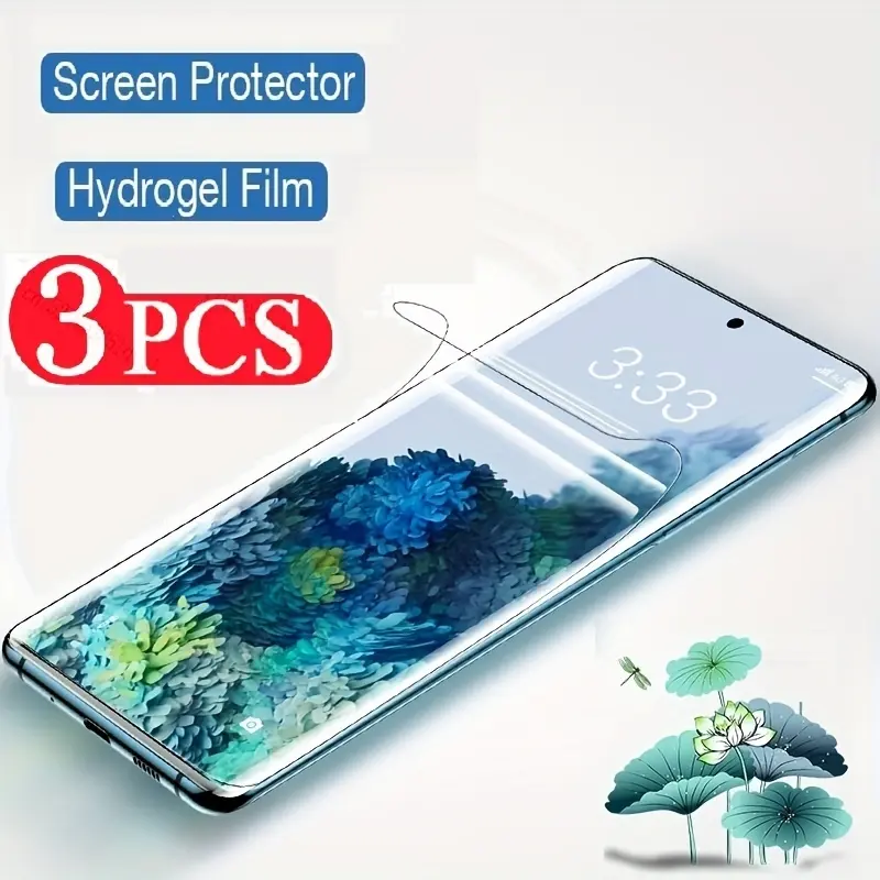 3pcs full coverage hydrogel film, suitable for Samsung S7 / S7 Edge / S8 / S8 Plus / S9 / S9 Plus / S10 4G / S10 5G / S10E / S10 Lite / S10 Lite 2020 / S10 Plus / screen protector