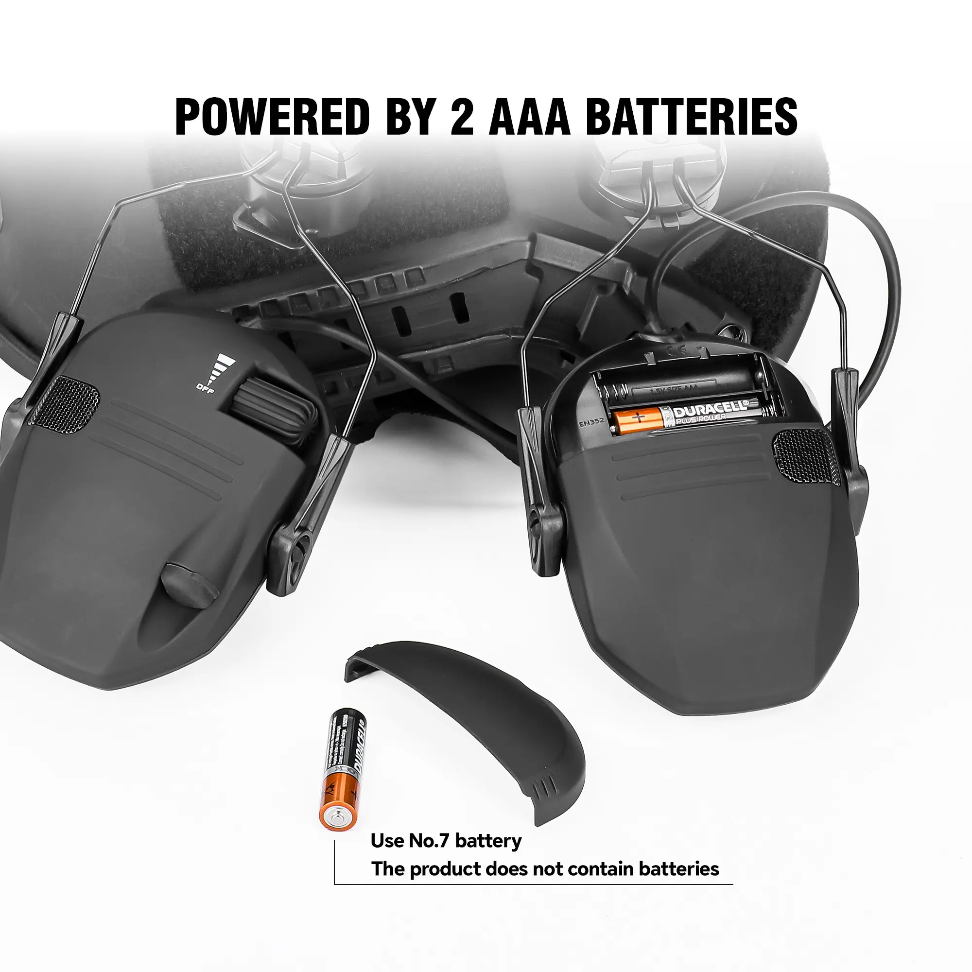 Helmet Mount Electronic Sound Pickup Hearing Protectors 23dB Noise Reduction 360° Rotatable Bracket 3.5mm AUX Audio Jack for Shooting Hunting Outdoor Field Activities