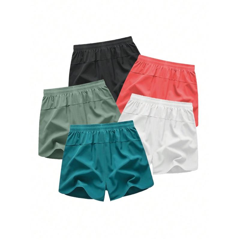 5-piece set Men's Drawstring Zipper Pocket Shorts, Casual ElasticWaist Beach Shorts for Summer, Breathable Men'sBottoms for Daily Wear Shorts Pack of 5  5 sense gifts for him Summer swim trunks with quick drying, breathable and icy feel tiktok shop deals