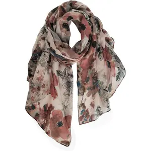 Lightweight Scarves Fashion Flowers Print Women Cotton Wrap Scarf Head Shawl Summer Gift New model