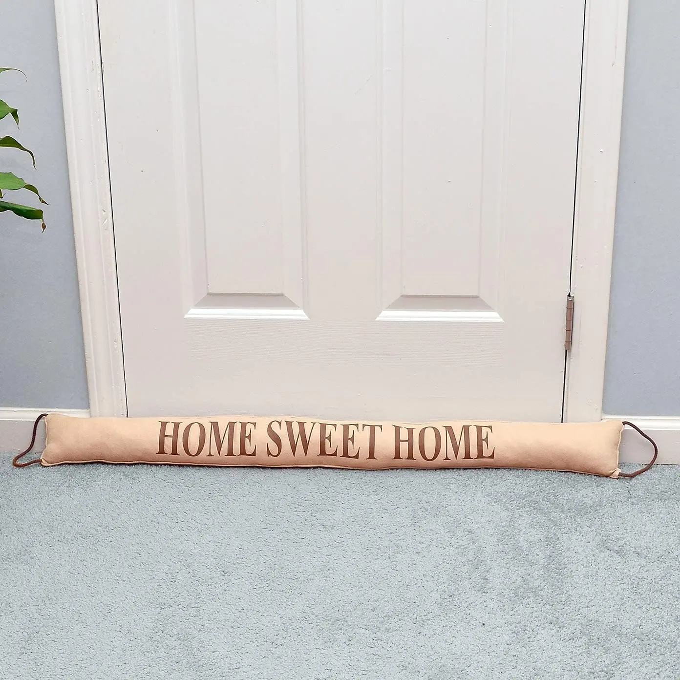 Sweet  Draft Stopper, Door Bottom Hot/Cold Air Blocker Noise Reducer Insulation Sound Proof Weather Strip Seal, 38 x 4 inches, with 2 Loops - Ideal for 36 inch Door