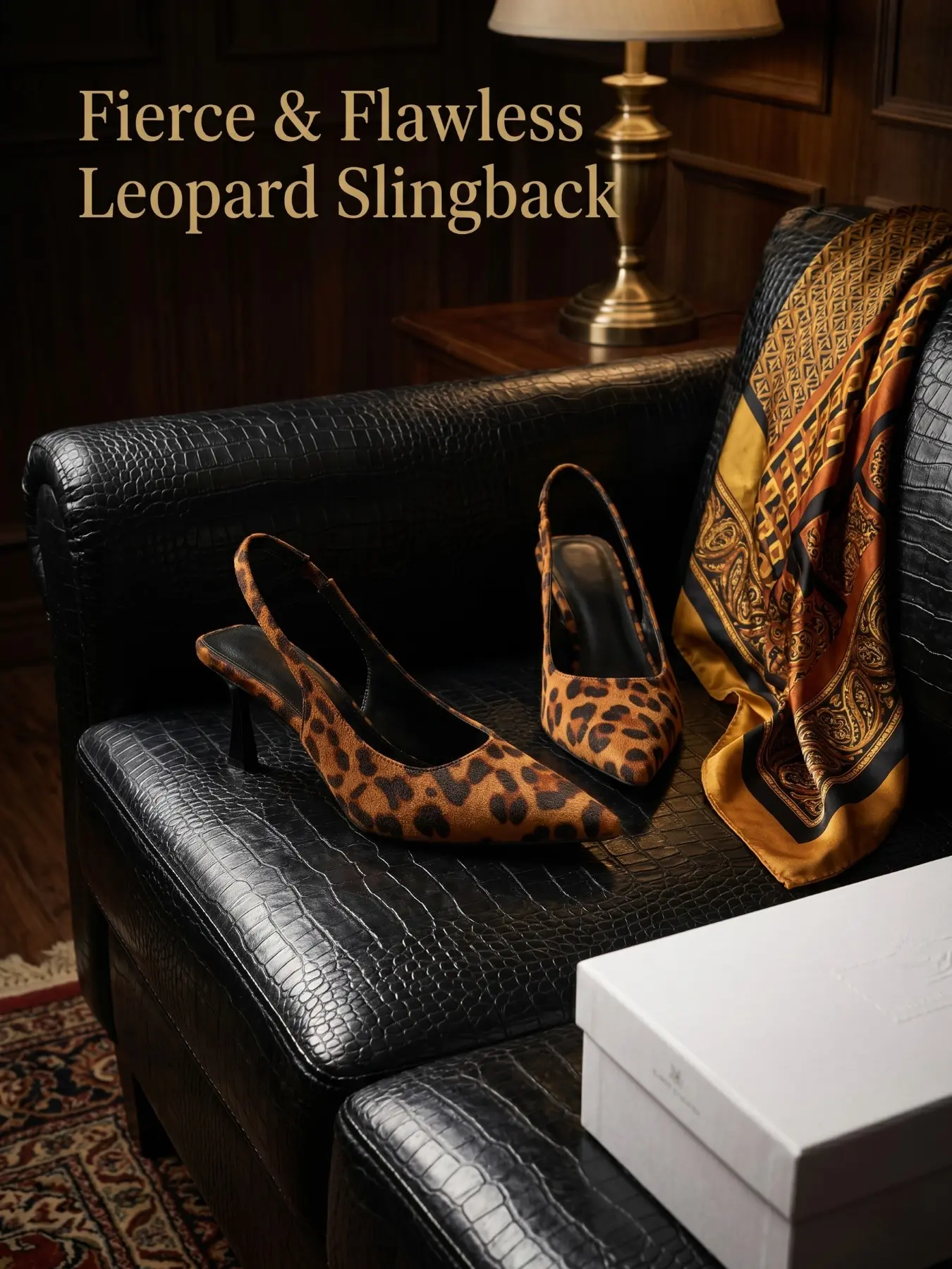 American Vintage Leopard Suede Pointed Toe Shoes, Elegant Slip-On Kitten Heel, Rubber Sole, Comfortable Wide Fit, All Seasons High Heels