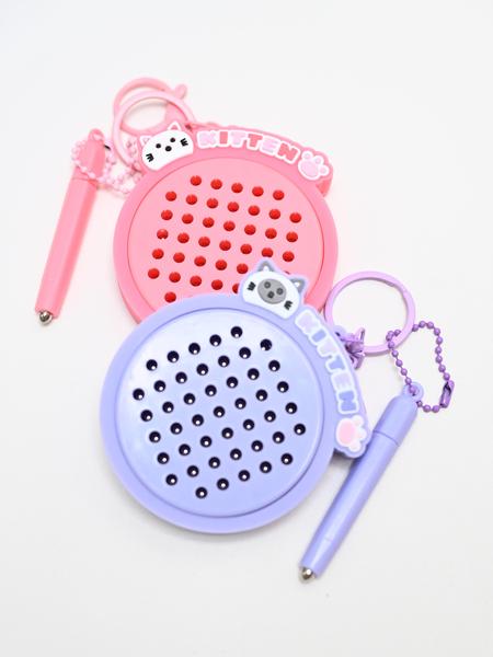 Creative Stress Relief Keychain, Magnetic Drawing Board with Pen, Fun Cute Cat Design, Portable Bag Charm, Perfect Party Gift Idea, Stylish Keychain