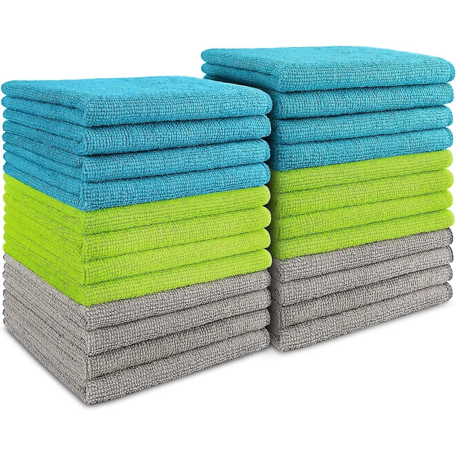 Microfiber Cleaning Cloth-24PK, Soft Microfiber Towels for Cars, Absorbent Cleaning Rags, Lint-Free Streak-Free Wash Cloths for House, Kitchen, Window(12in.x12in)