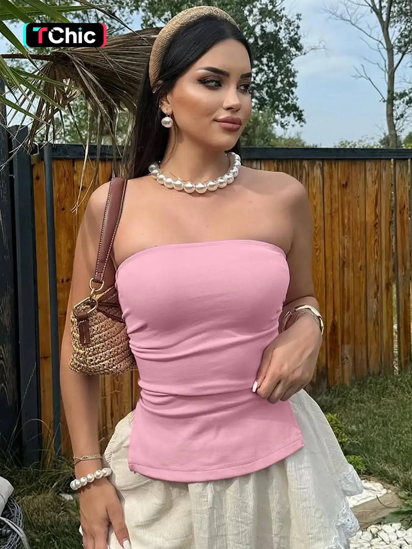 Women's Solid Color Side Split Ruched Tube Top, Sexy Sleeveless Backless Strapless Plain Slim Cami Top, Cropped Tank Top, Sleeveless Fitted Top, Party Club Date Holiday Daily Casual Shirt For Ladies Summer Fashion
