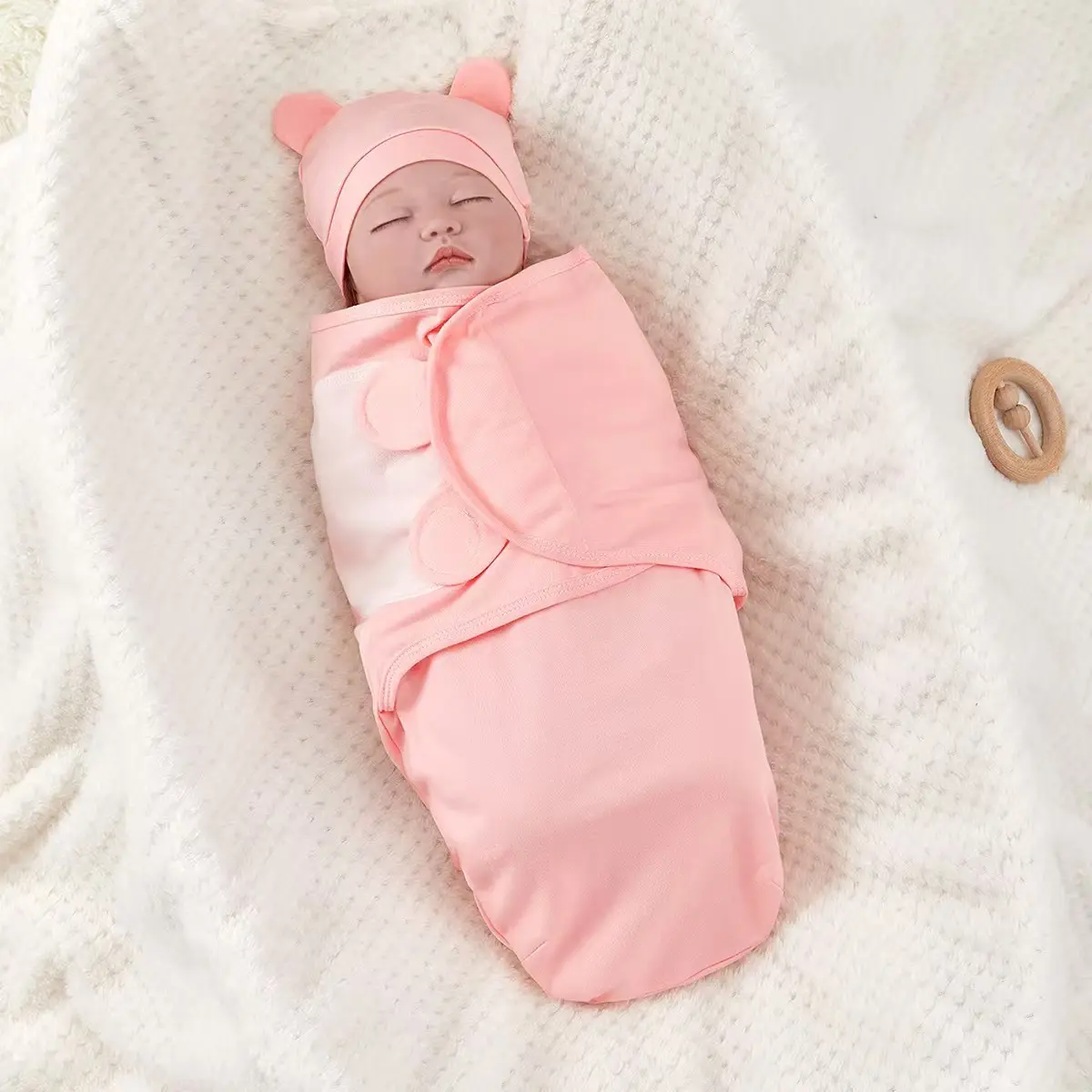 1 set of baby swaddle sack with straps + hat, soft swaddle wrap in multiple colors and styles including soft gray, stars, clouds, and moon, suitable for both baby boys and girls as a holiday gift