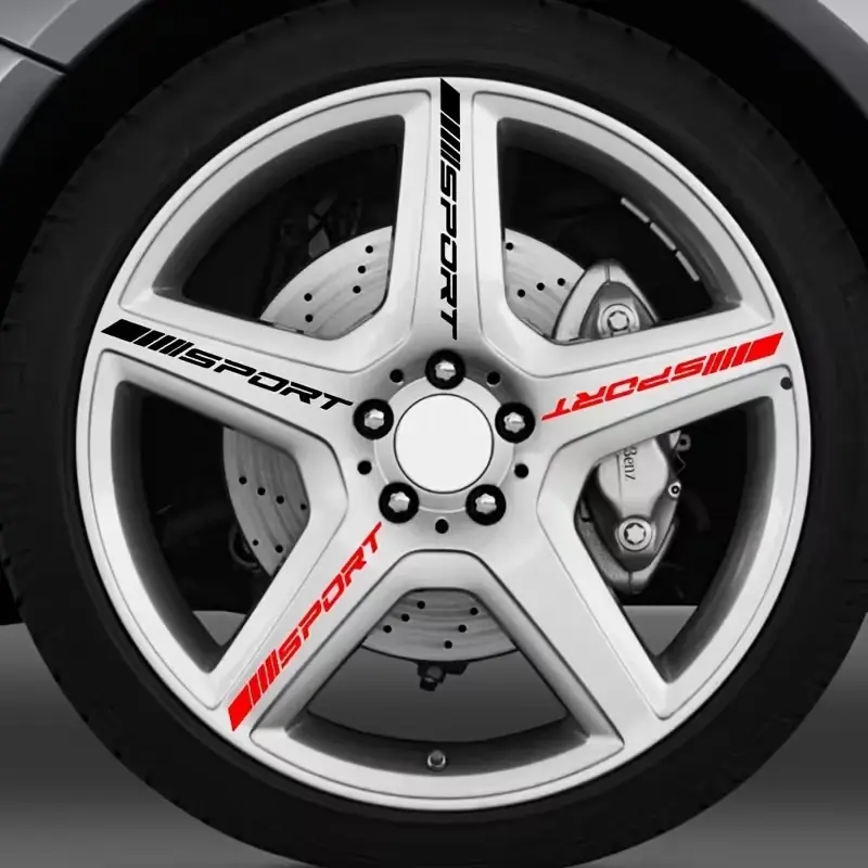 4pcs Custom Racing Tire Stickers, Vinyl Hubcap Decals for Car Sporty Look, Door Rim Wheel Sticker, Tire Modification Accessories