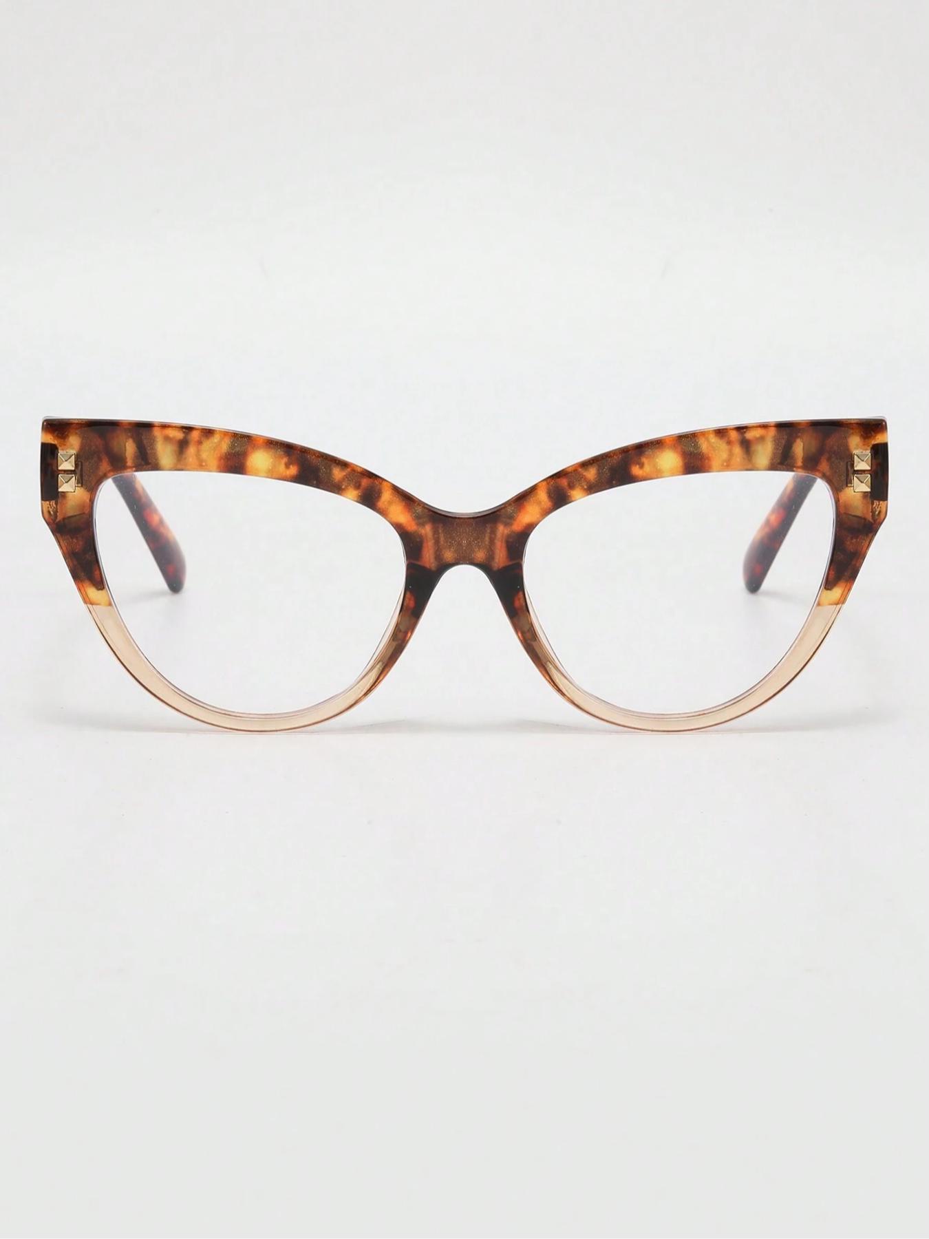 Women's Cat Eye Frame Eyeglasses, Trendy Casual Ombre Eyeglasses for Everyday Use, Fashion Accessories for Outdoor Activities, High Quality Eyeglasses