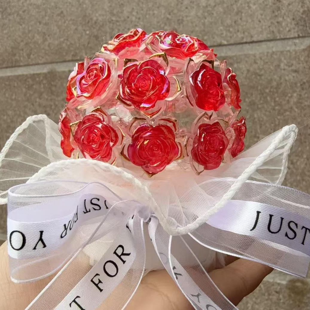 Handmade DIY Rose Night Light Material Pack, Handmade Creative Ornament, Gift for Best Friends, Gift for Mom, Gift for Teacher, Gift for Friends, Rose Night Light, Handmade Night Light, Creative Handmade Gift.