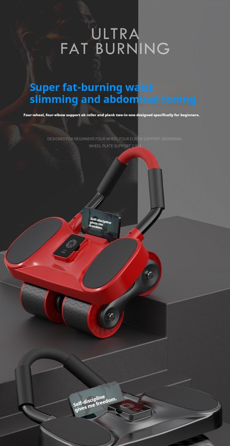 ab roller wheel workout Abdominal Fitness Wheel for Core Muscles Training Automatic Rebound Ab Roller with Timer