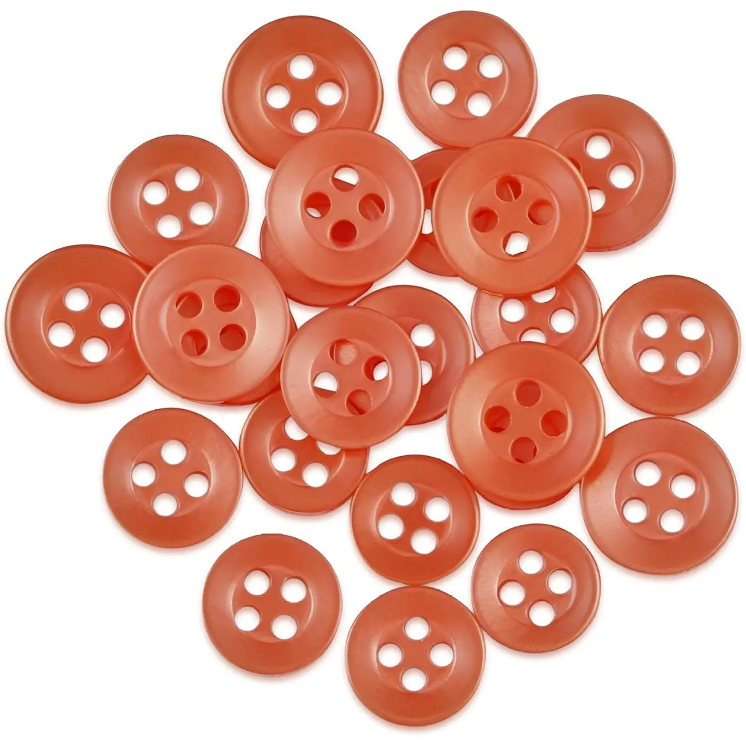 Shirt Buttons for Dress Shirt, Buttonup, Buttondown, Blouse, 22 count Set Has 8 Front (11mm or 7/16 in), 7 Sleeve (10mm or 3/8 in) & 7  (9mm or Almost 3/8 in), Red Medium
