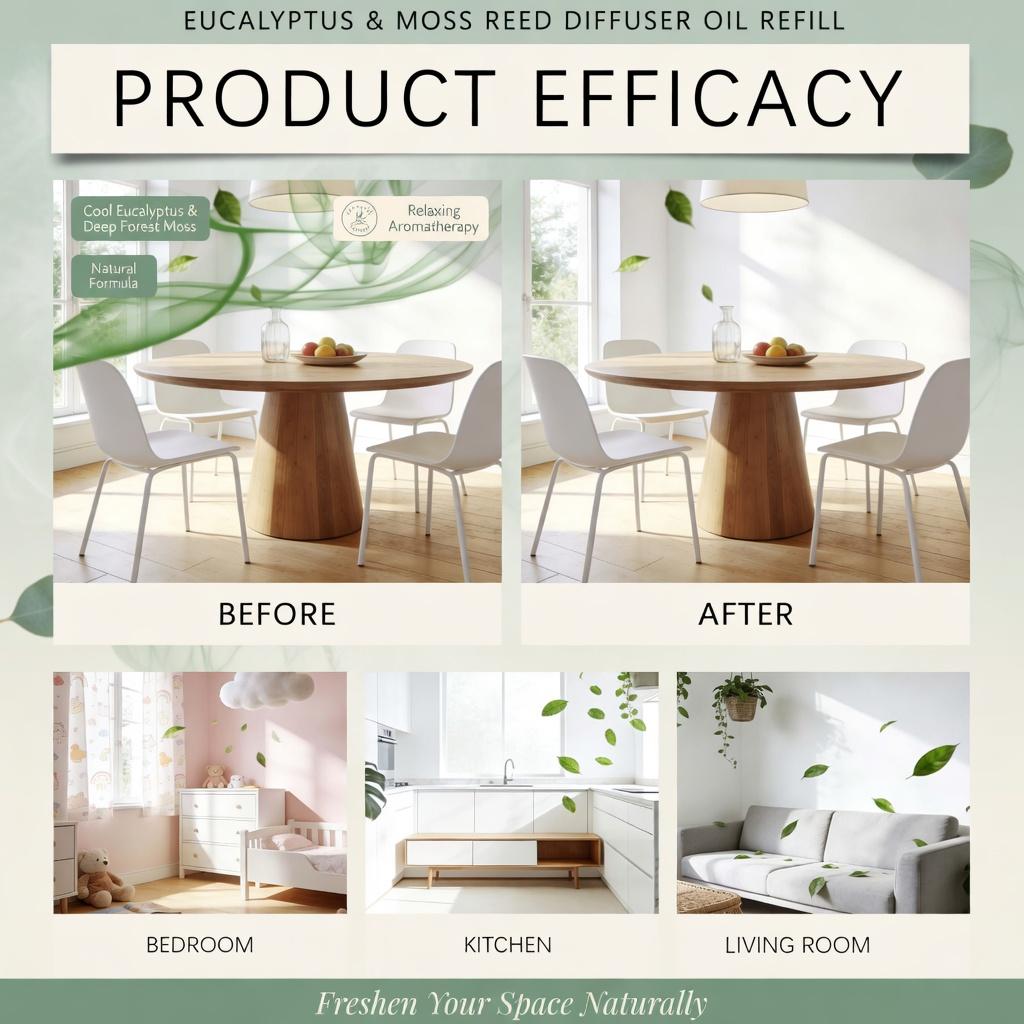 Eucalyptus Moss Aromatherapy Diffuser Oil - Fresh Woody Forest Scent, Long Lasting Elegant Home Fragrance & Air Freshener