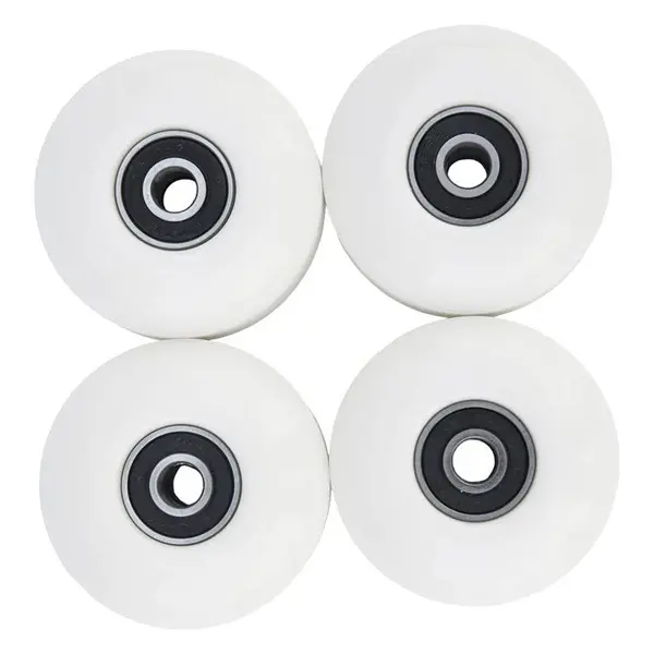 High-Rebound 52mm x 30mm White PU Skateboard Wheels Set for Adult Double-Kick Concave Decks – Durable, Smooth-Rolling, Precision-Fitted with SHR95A Compound for Enhanced Grip and Responsive Control