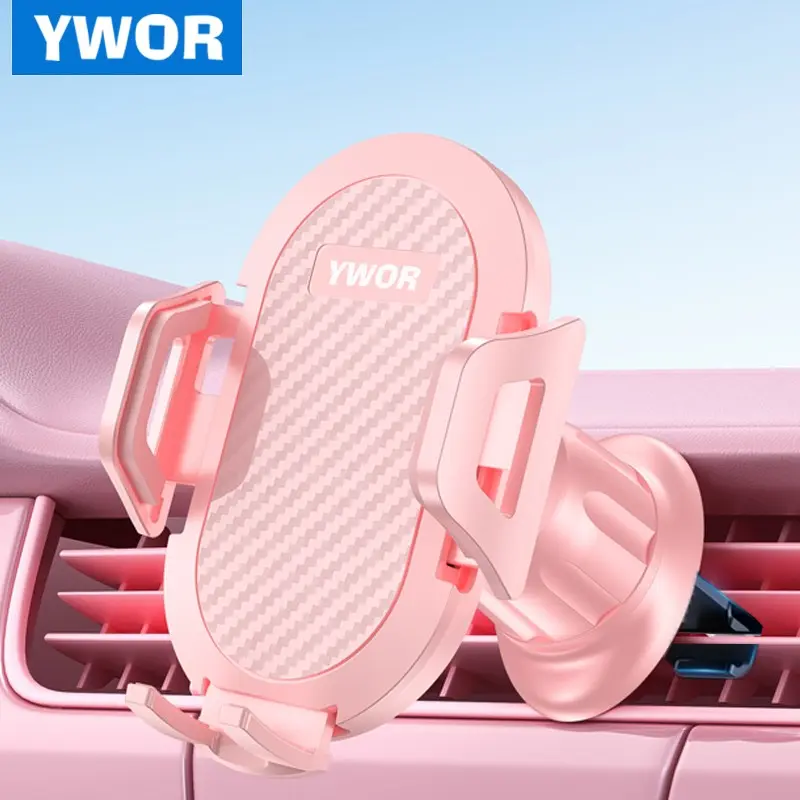 YWOR Car Phone Holder Mount, Super Stable Air Vent Cell Phone Car Mount | 2026 Metal Hook Clip, 360° Rotation,One Button Release for iPhone, Galaxy, Google, and All Other Smartphones, Cell Phone Holders