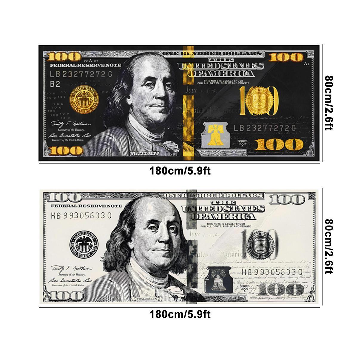 100 Dollar Pattern Carpet, 1 Count Non-slip Soft Floor Mat, Modern Abstract Rug, Rectangle Home for Living Room Bedroom