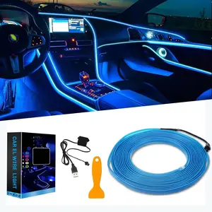 El Wire Lights for  Inteior  Light Blue Neon Lights 16FT/5M  Led Strip Light USB 5V Decoration