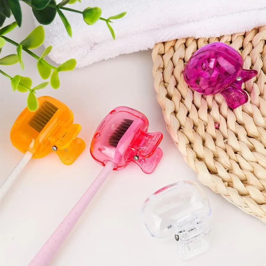 10pcs/20pcs Portable Toothbrush Heads, Colorful Toothbrush Head Covers, Home and Travel Daily Use Toothbrush Storage Box