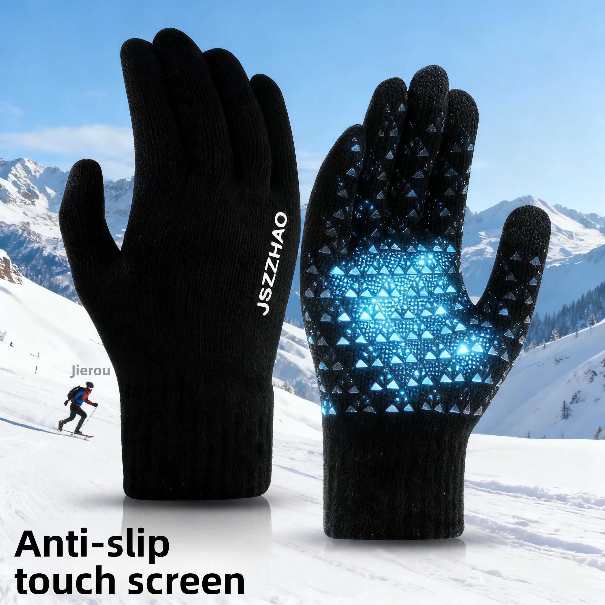 Outdoor autumn and winter warm gloves fleece running gloves men's windproof touch screen fitness sports photography cycling gloves