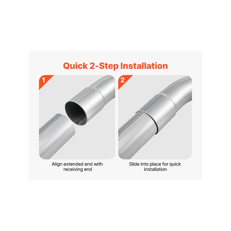 VEVOR Exhaust Pipe, 8 Pcs 2.25 Inch Mild Steel DIY Custom Exhaust Tubing Straight U-Bend Kit with 90 135 Degree Pipes, Galvanized Surface Finish, Universal Fit for Truck, Sedan, Sports Car, SUV