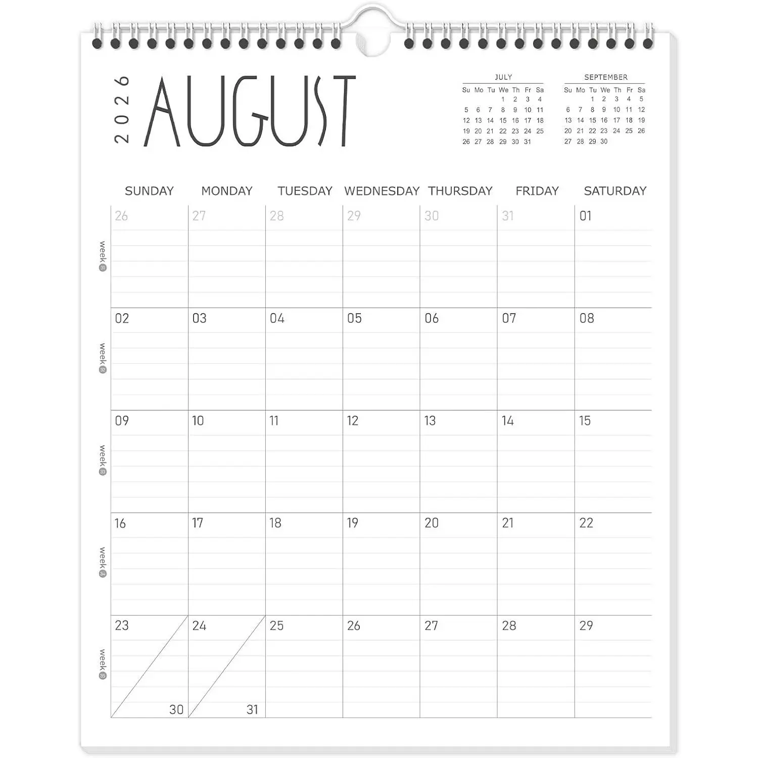 Wall Calendar 2026-2027, 13-Month School Year Calendar, 14"x11.5" | Desk/Wall Calendar from Jun 2026-Jun 2027,  Thick Paper, Monthly Planner Spiral Bound for School Office Organizing