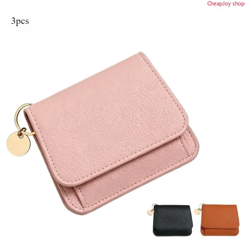3pcs Minimalist Compact Bifold Women Wallet, Multi-slot RFID Blocking Mini Purse with ID Window & Coin Pocket, Slim Portable Card Holder & Money Clip, Stylish Practical Holiday Gift for Daily Shopping, Travel Errands & Casual Outdoor Going-out