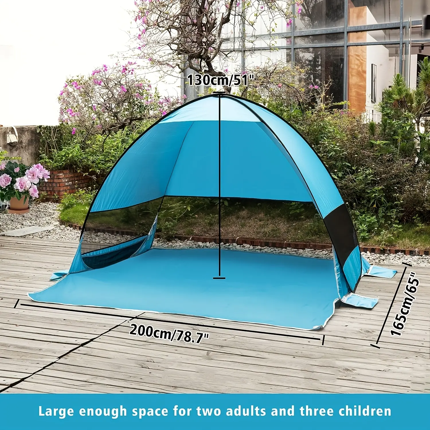 Pop-Up Beach Tent Portable Sun Shade Shelter Outdoor Camping Fishing Canopy Blue/Green, Camping Additions, Sturdy Construction, Fishing, And Backyard Fun, Family Trips And Outdoor Adventures, Beach Tent, Outdoor Camping Tents, Picnic Tent