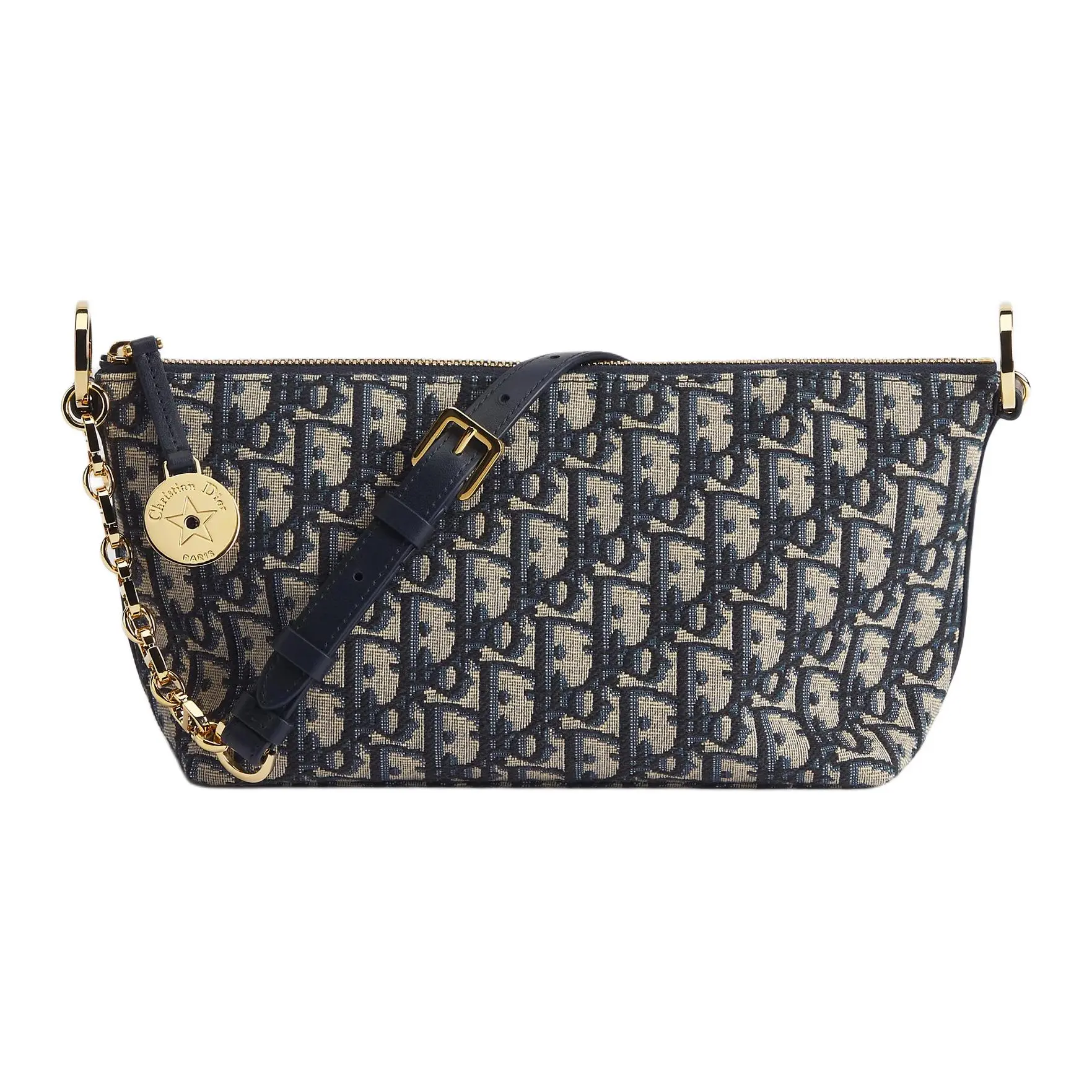 Dior Diorstar Hobo Handbag for Women – Adjustable Strap, Star Pendant, Oblique Jacquard, Blue