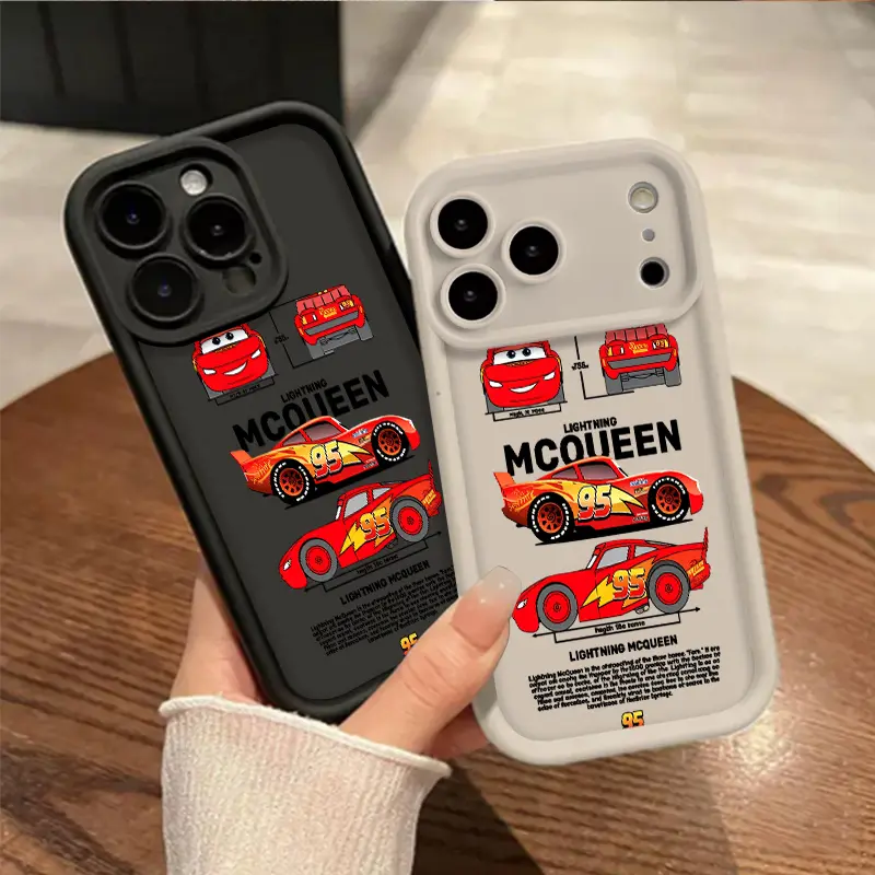 Lightning McQueen Multi-view Racing Cartoon Drawing Illustration TPU Phone Case Printed Design Shockproof And Drop-Resistant Suitable Compatible with iPhone 17 Air 16 15 14 13 12 11 Pro ProMax PLUS Perfect Phone Case