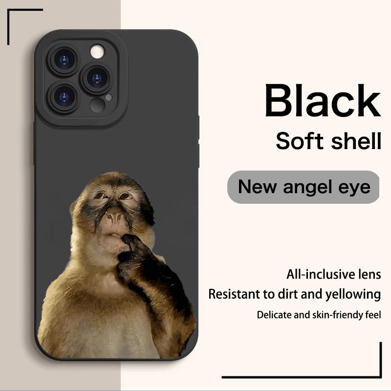 Cute Monkey Pattern Phone Case , TPU Soft Silicone , Fully Protected and Shockproof For iPhone17 Pro Max 17 Air  16 15 15Pro Max 14 14Pro 13 12 11 X 16promax Plus Funny