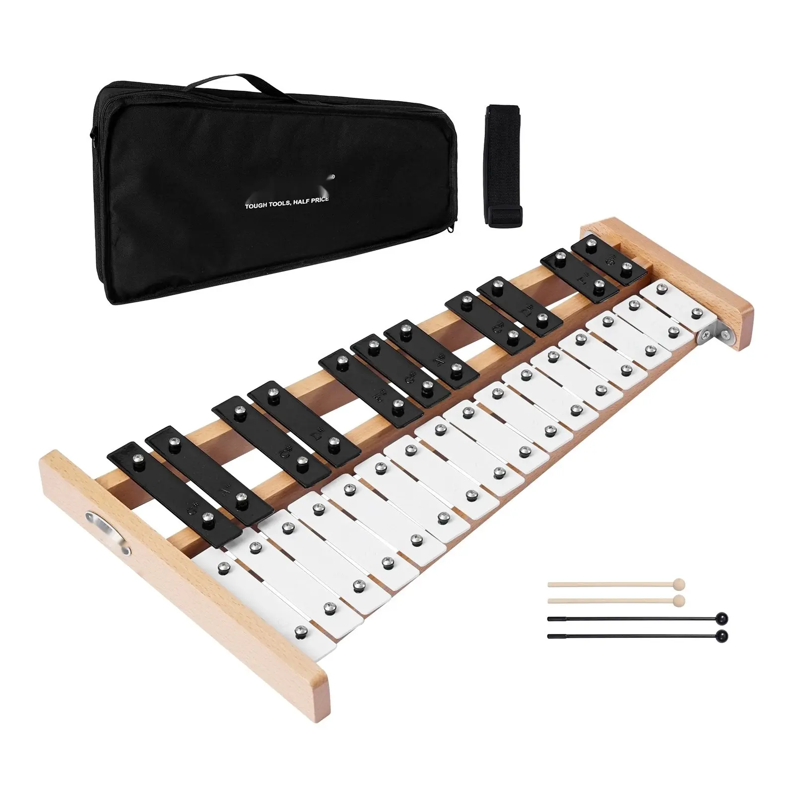 Glockenspiel Xylophone, 27-Note Percussion Instrument With Metal Keys, Durable Frame, Bright Metal Bars, Includes Mallets, Suitable For Education, Practice, Home Studio, And School Band, Lightweight And Portable